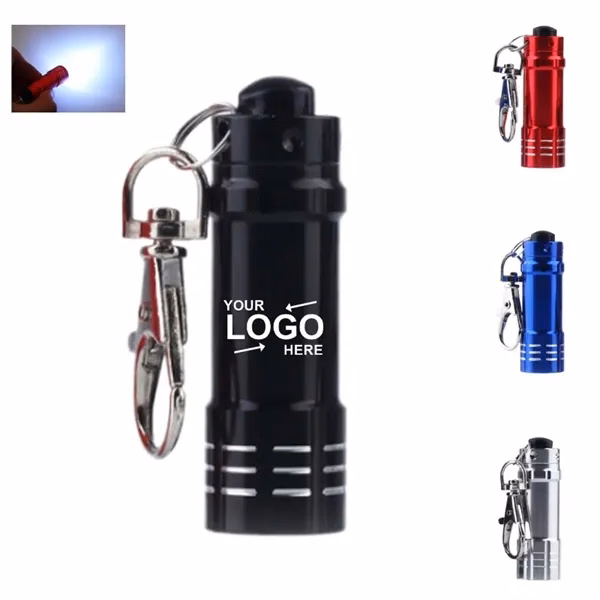 Custom Metal LED Flashlight Keychain with Button Control — Emergency Light Tool