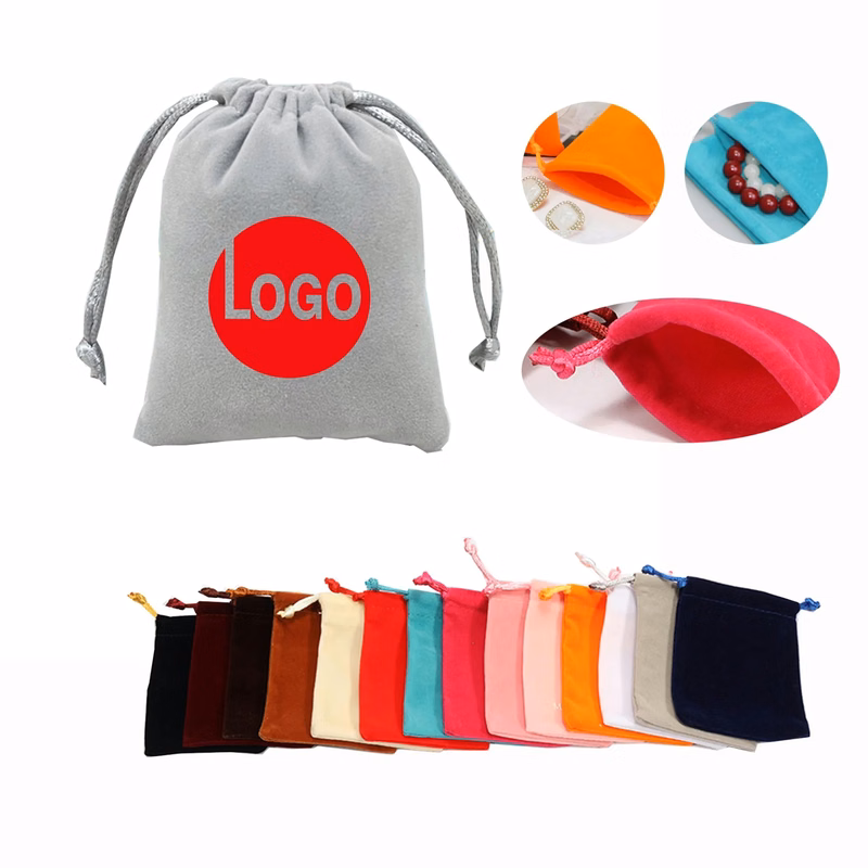 Custom Logo Velvet Sack - Jewelry & Earphone Storage