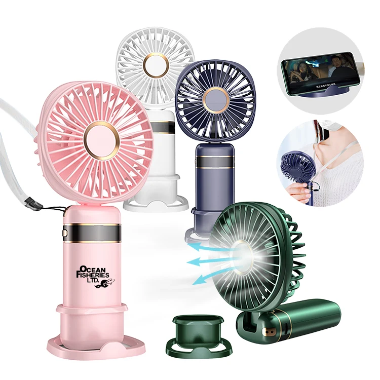 Free Shipping 3000mAh USB Charging 5 Speeds Folded Fans w/ Lanyard 1
