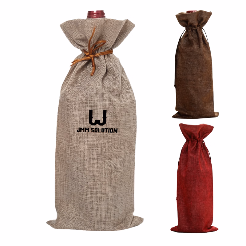 Cotton Drawstring Bottle Bag