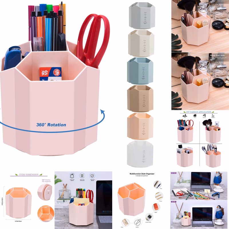 Rotating 5 Grid Pen Holder