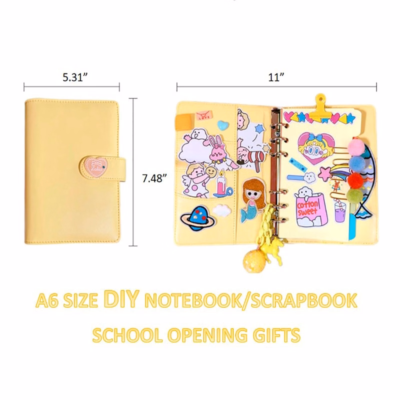 A6 Cute DIY Scrapbook 90Pages Journal