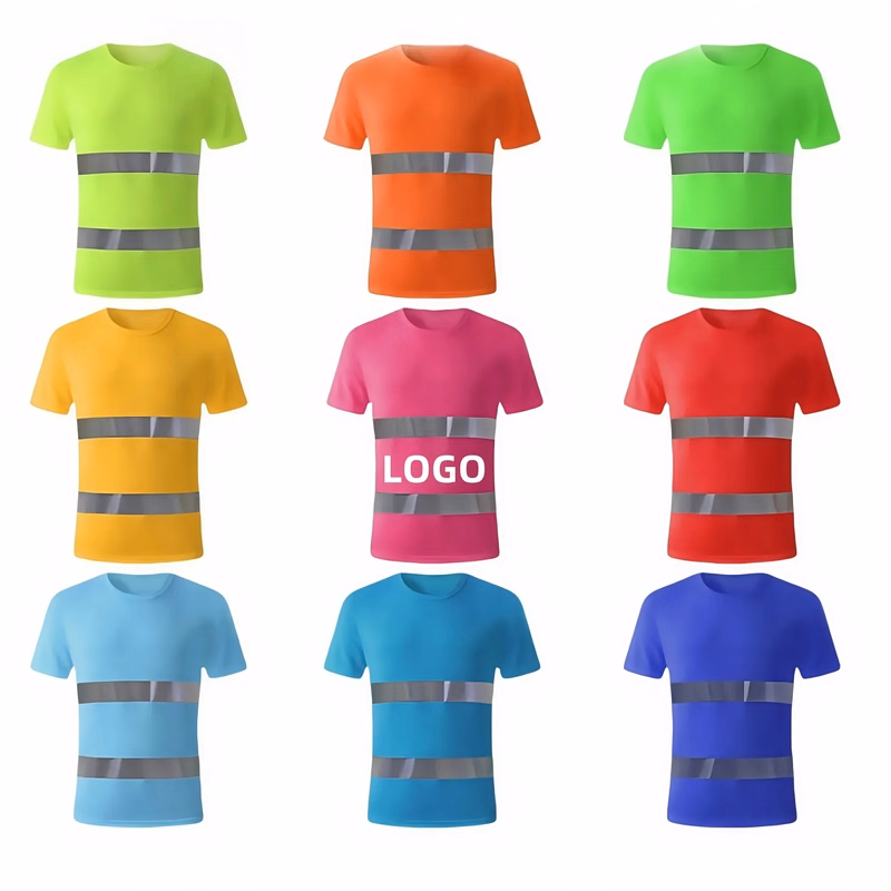Double Stripe Reflective Crew Neck Short Sleeve