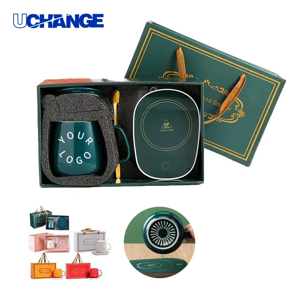 Ceramic Cup Gift Box Set with Spoon and Pad 1