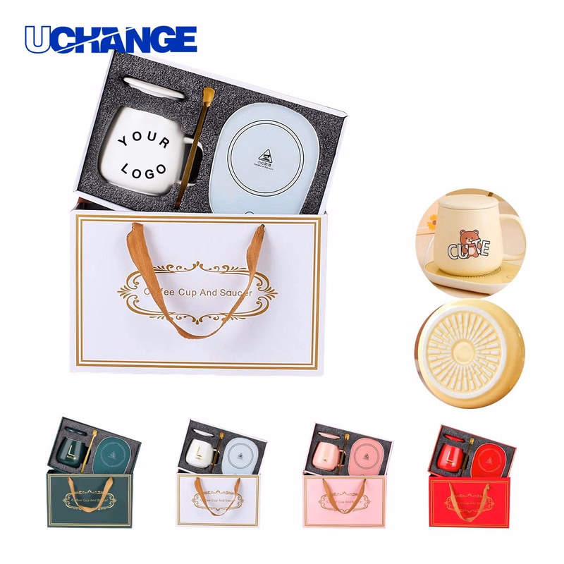 Ceramic Mug Gift Set Kit with Heating Base
