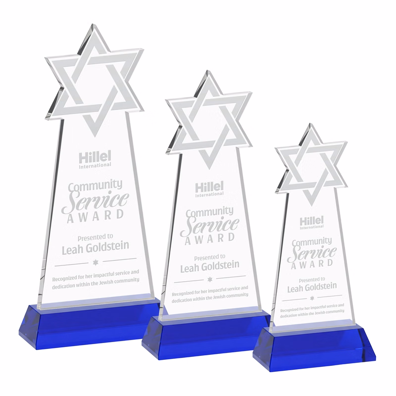 Star of David Award on Hartford Base - Blue