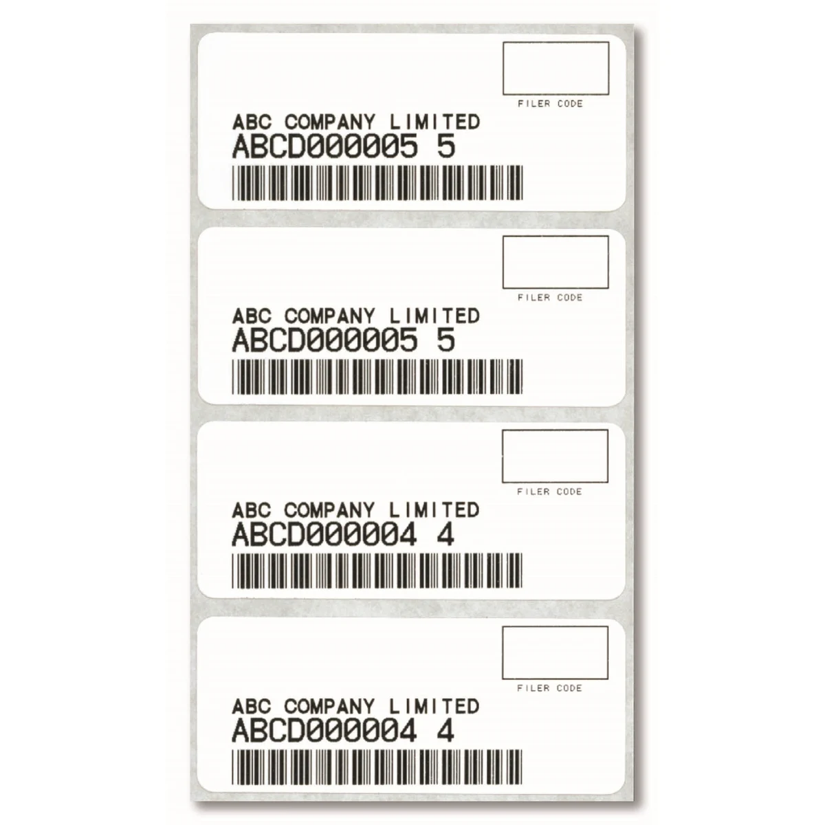 PAPS Bar Code Labels 1