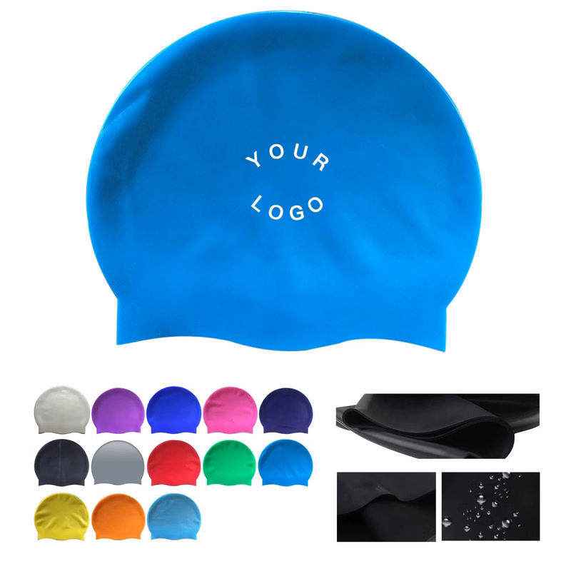 Silicone Swim Cap 9 Inch for Pool and Outdoor Use