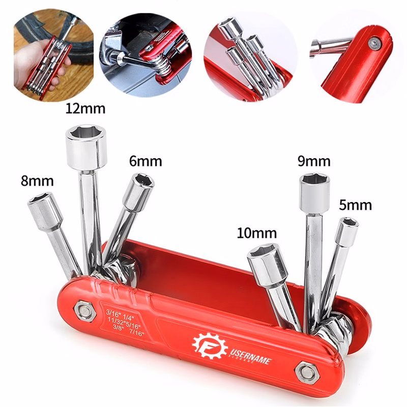 6 1 Folding Steel Industrial Grade Socket Wrench Set
