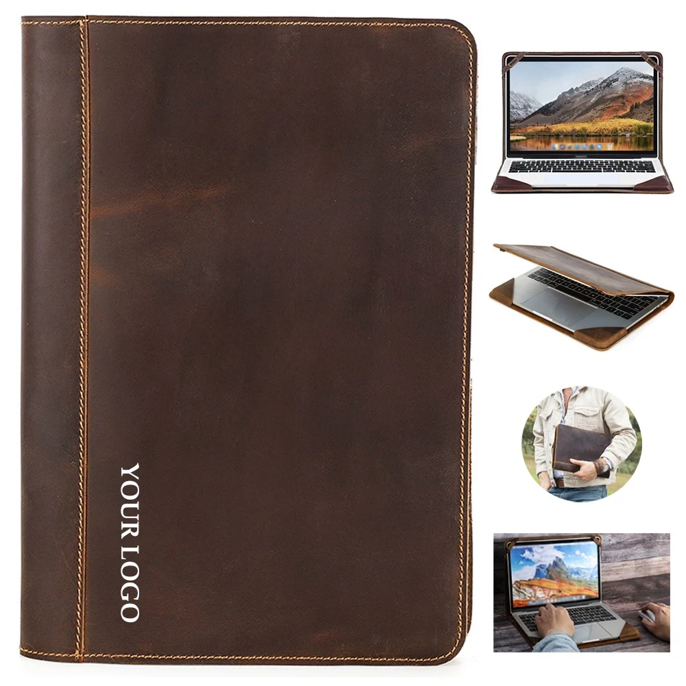 Crazy Horse Leather Retro Laptop Protective Cover 1