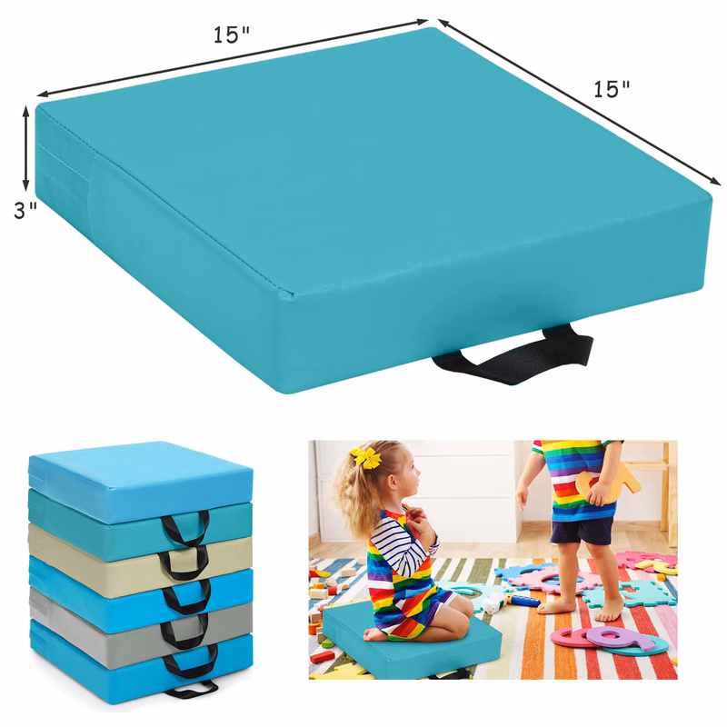 Square Kitds 3" Thick Waterproof Foam Cushion with Handle