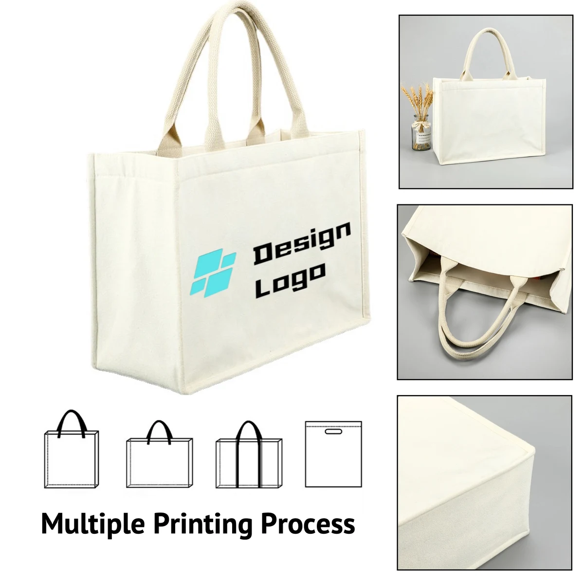 Canvas Tote Bag DIY Plain Personalized Gifts, custom tote bag with logo imprint 1