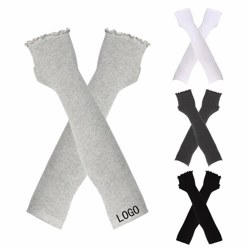 Cotton Trimmed Long Half-Finger Gloves For Warmth