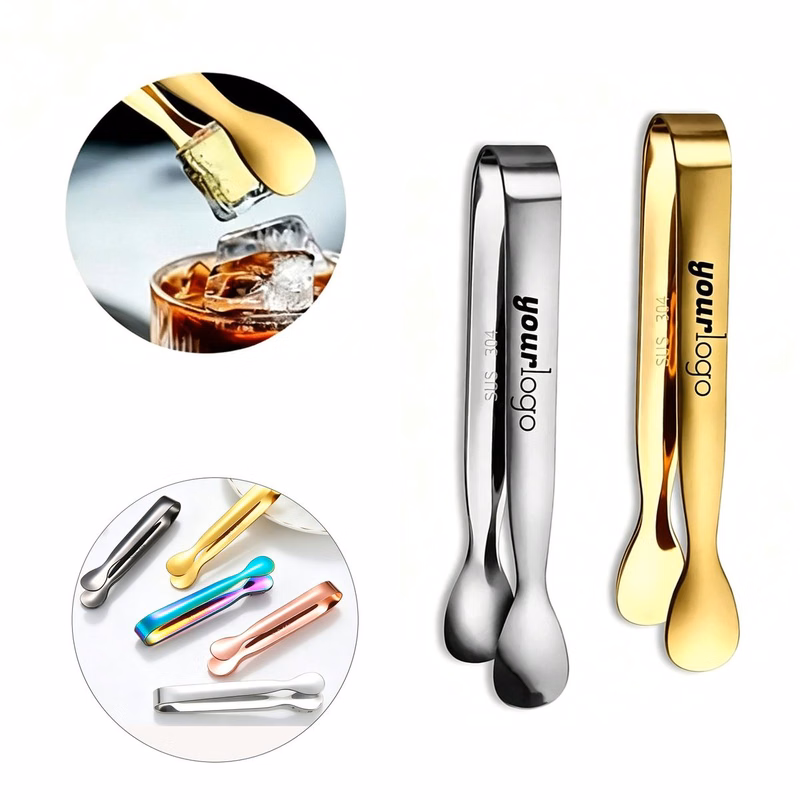 Stainless Steel Ice Tongs with Custom  Imprint