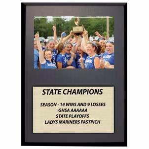 Plaque: 9x12" Black Matte Finish, 7x5" Photo cover