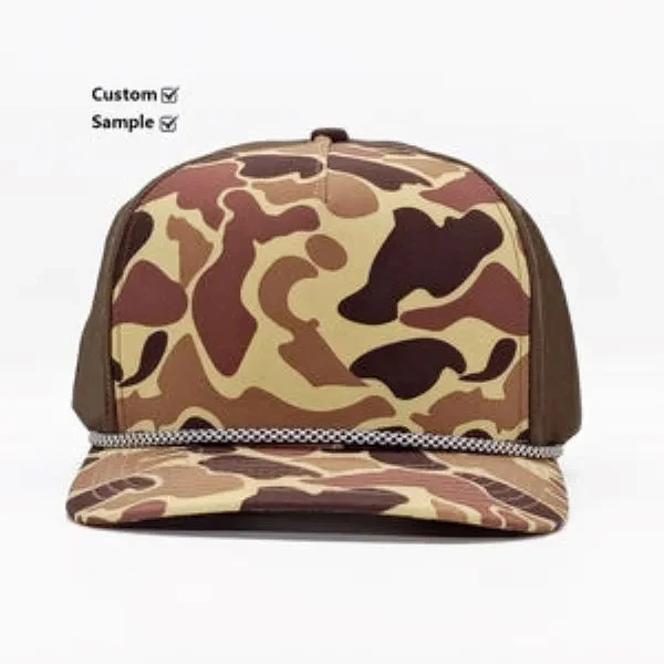 Custom 5 Panel Men Duck Camo Fishing Hunting Snapback Cap 1