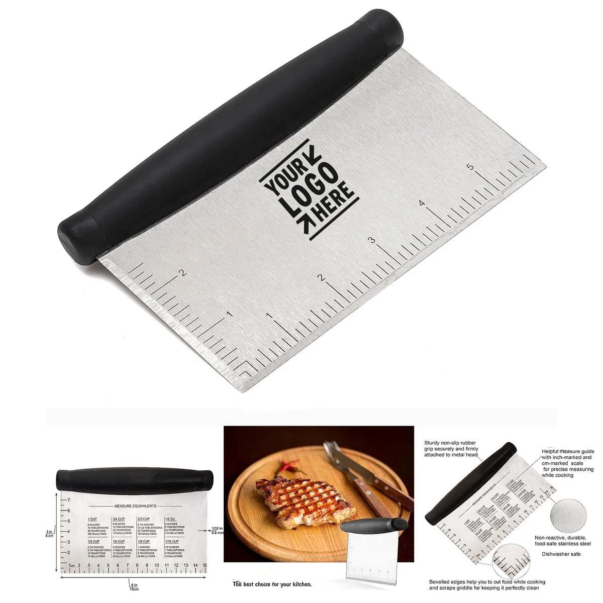 Stainless Steel Metal Griddle Scraper Chopper 1