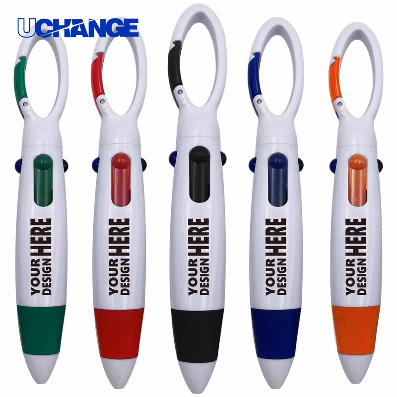 4-in-1 Plastic Carabiner Quatro Pen for Outdoors