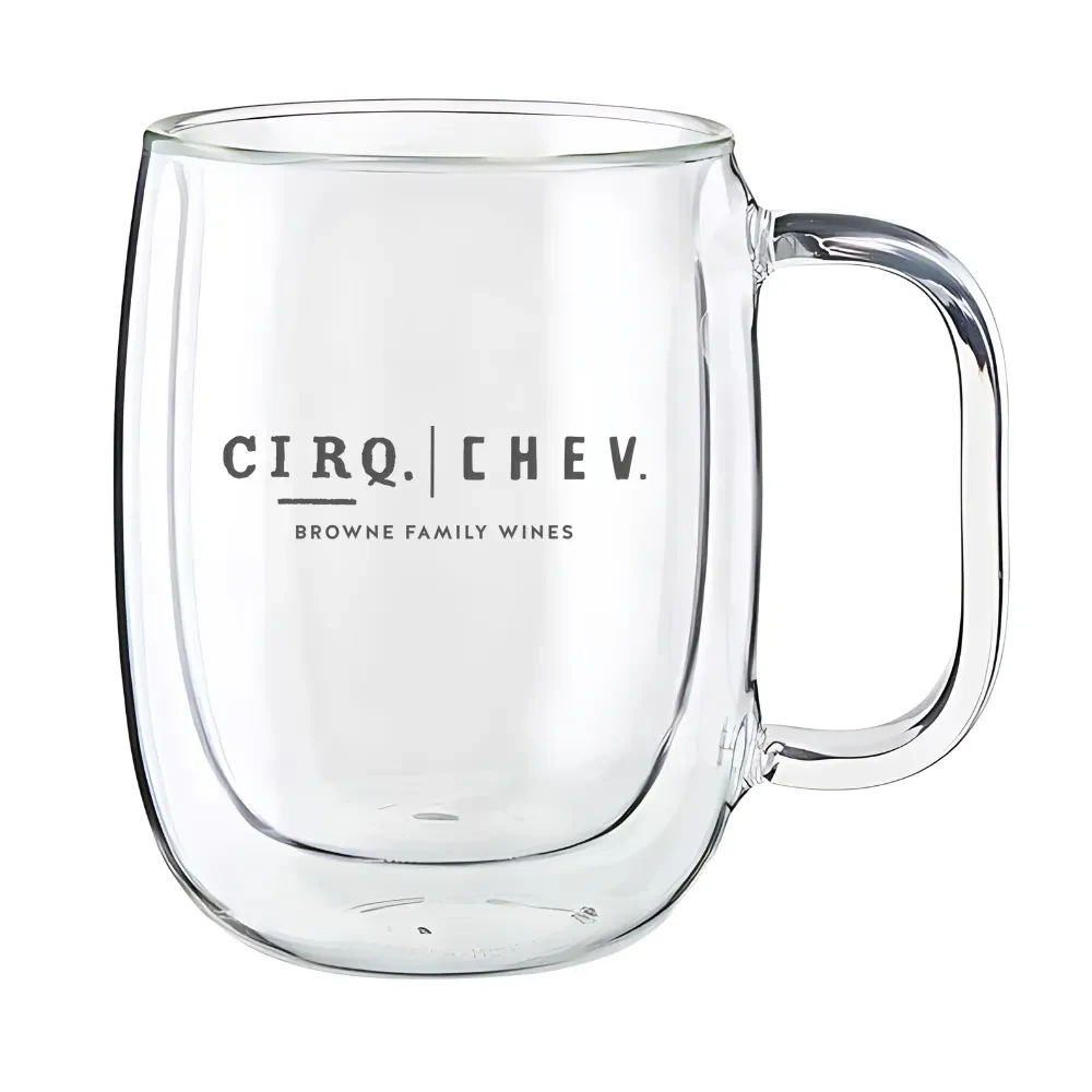 12oz. Glass Double Wall Coffee Mug 1