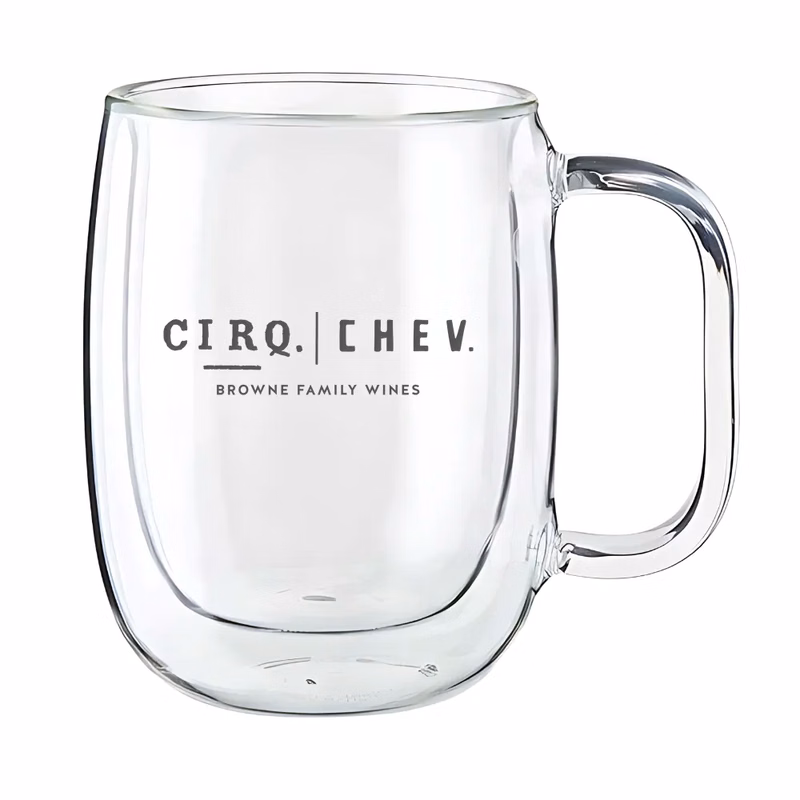 12oz. Glass Double Wall Coffee Mug