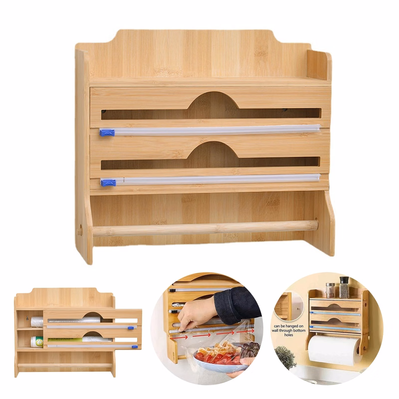 Bamboo And Wood Preservation Bag Cutting Box Kitchen Rack