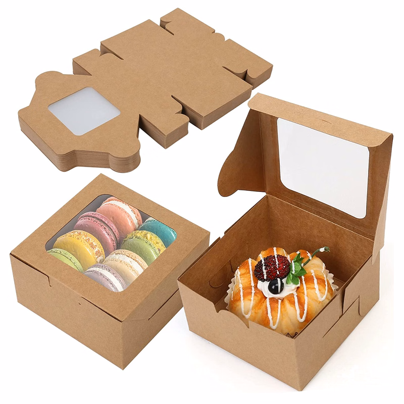 Brown Bakery Box with Window