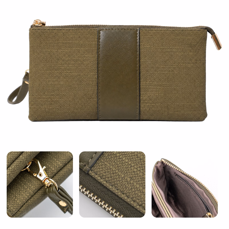 Lightweight Long Wallet with Phone Storage