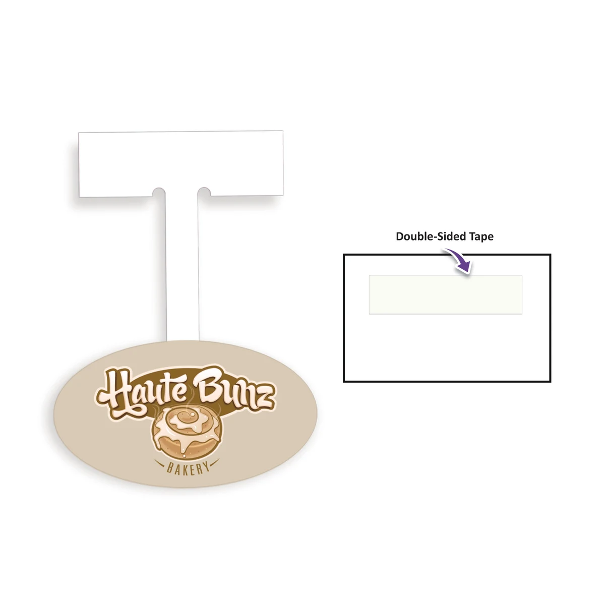 Oval Shelf Talkers with Double Sided Tape 1