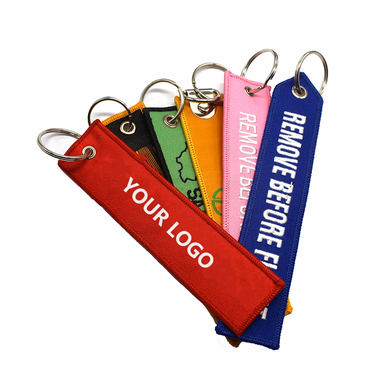 Embroidered Fabric Flight Key Tag