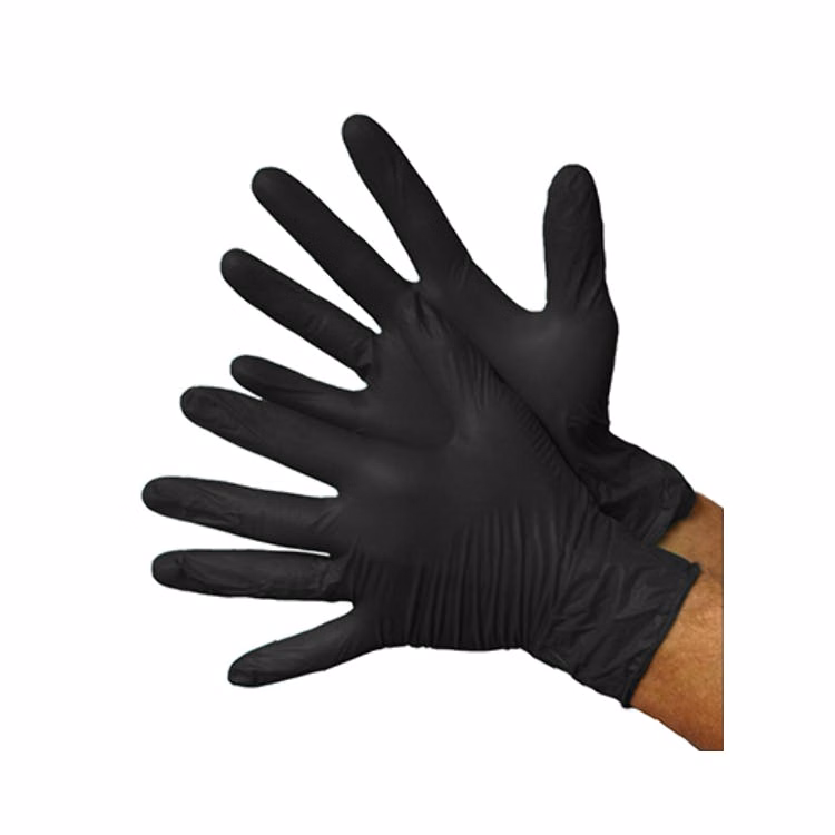 Nitrile Industrial Powder-Free Gloves - Medium Black 5 mil