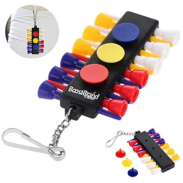 Custom Vertical Golf Tee Holder with Ball Markers — Compact Clip-On Course Organizer 1