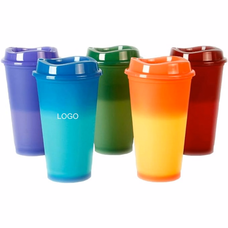 16Oz Pp Plastic Full Color Thermochromic Cup With Lid