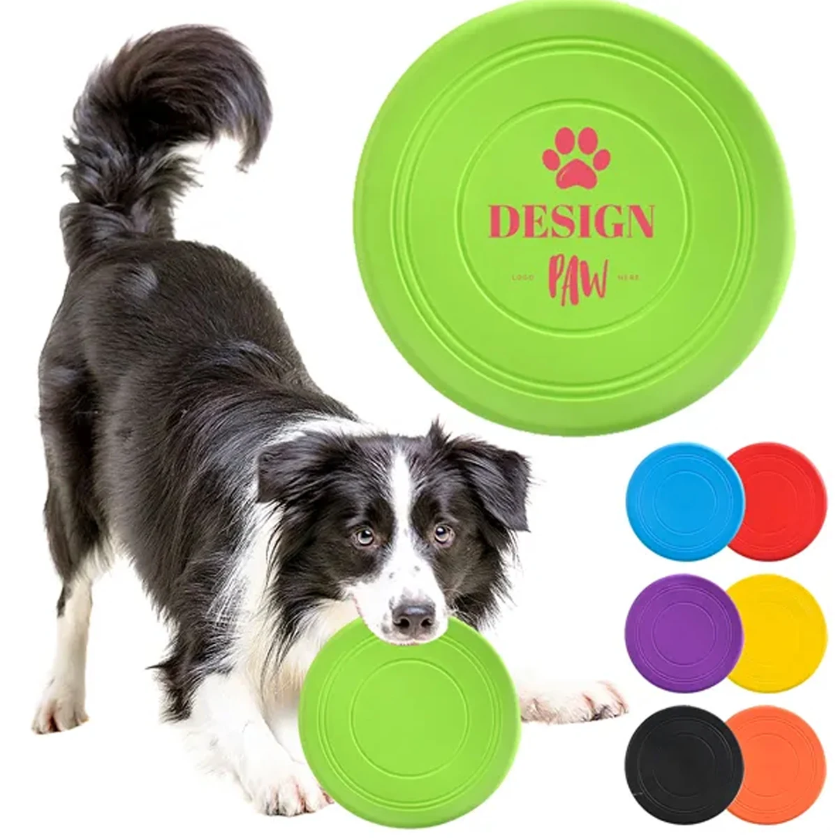 7-Inch Soft Rubber Pet Flying Disc, 7 Colors 1
