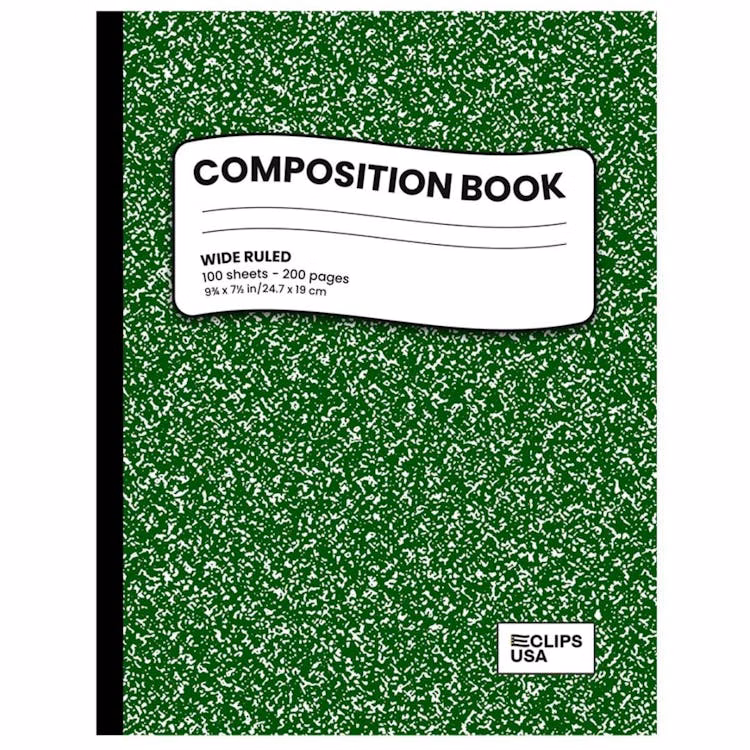 Marbled Composition Notebook - 100 Sheets Green