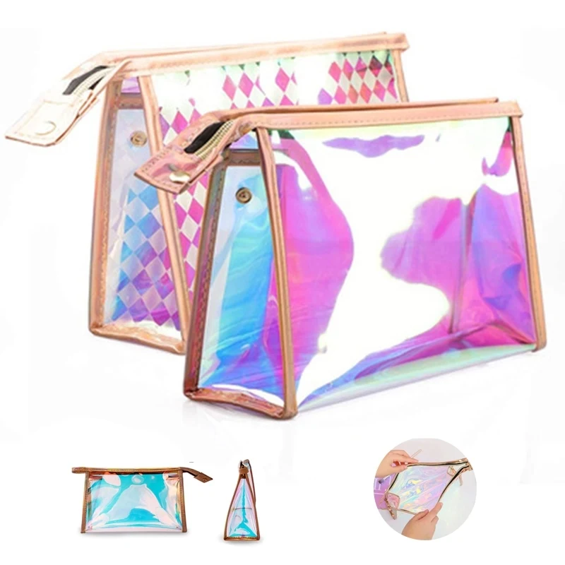 Laser Transparent Makeup Holographic cosmetic bag 1