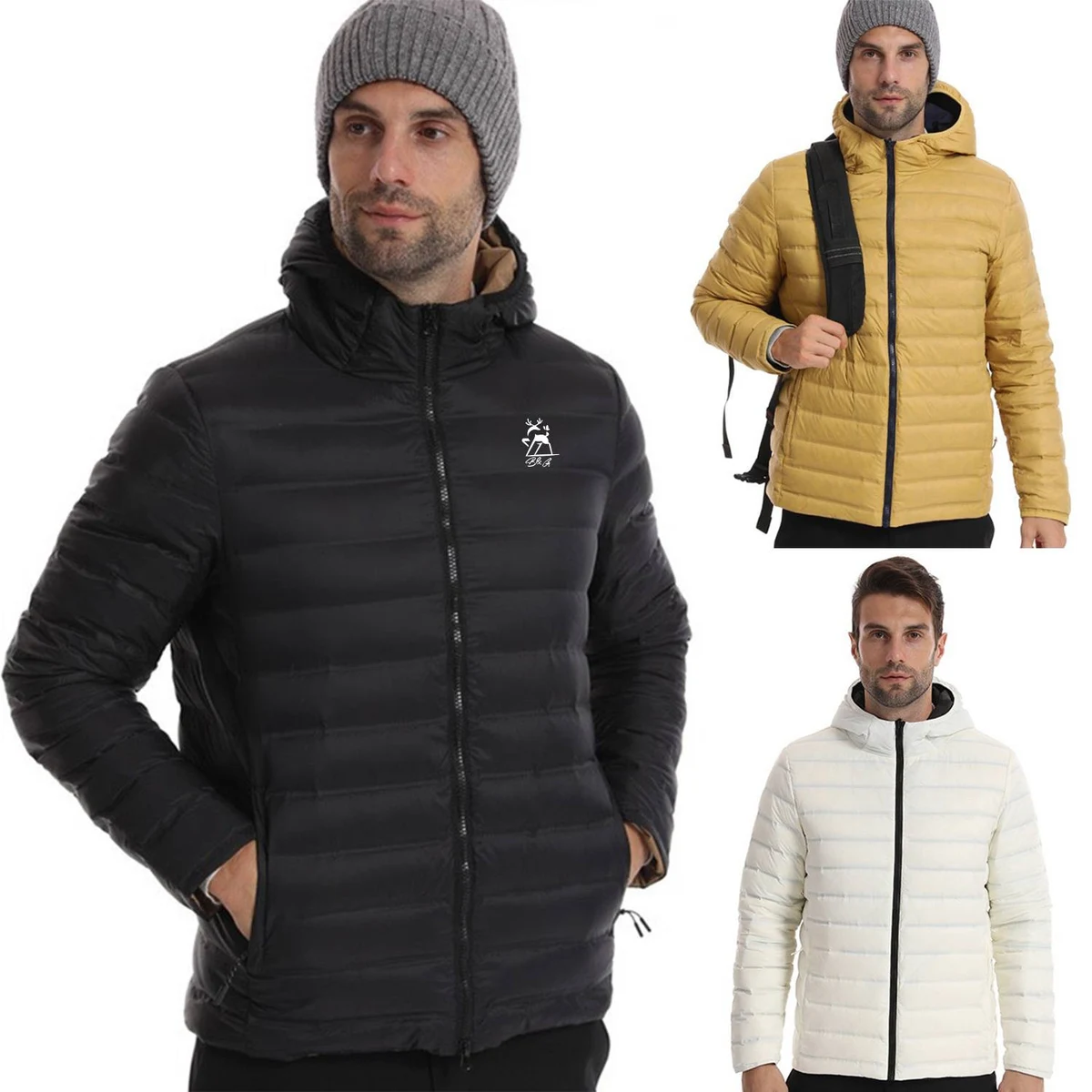 Outdoor Two Sided Dressing Lightweight Hooded Down Jacket 1