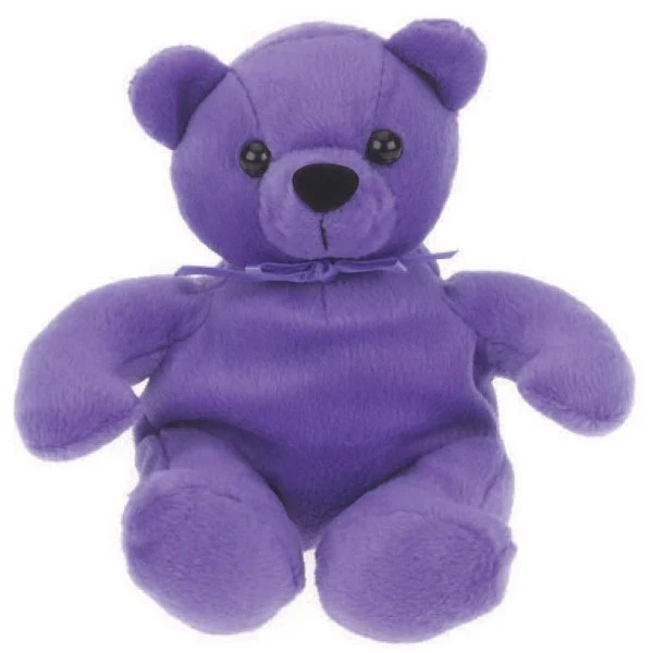 So Soft 8" Laying Beanie Animal- Purple Bear 1
