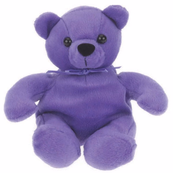 So Soft 8" Laying Beanie Animal- Purple Bear