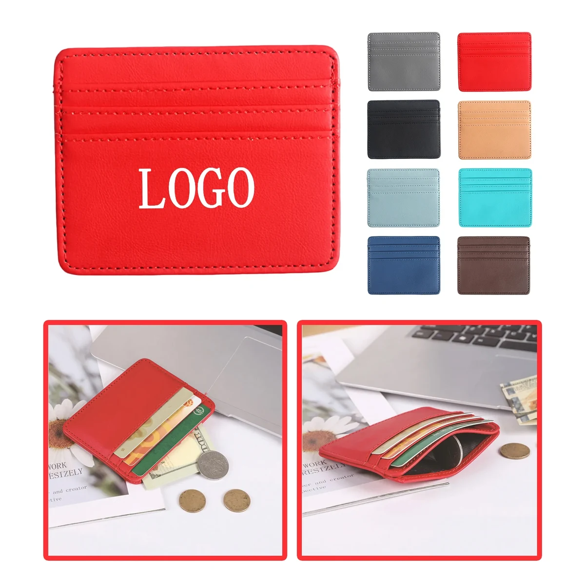 Compact PU Leather Multi-Card Slot Holder 1