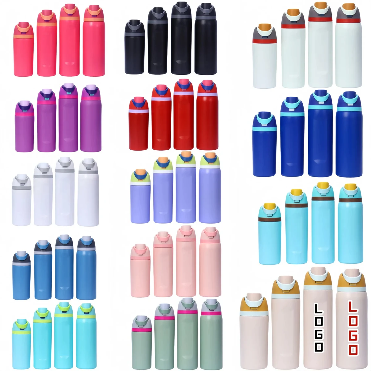 Full Color 16/19/24/32OZ Insulated Sports Water Bottle 1