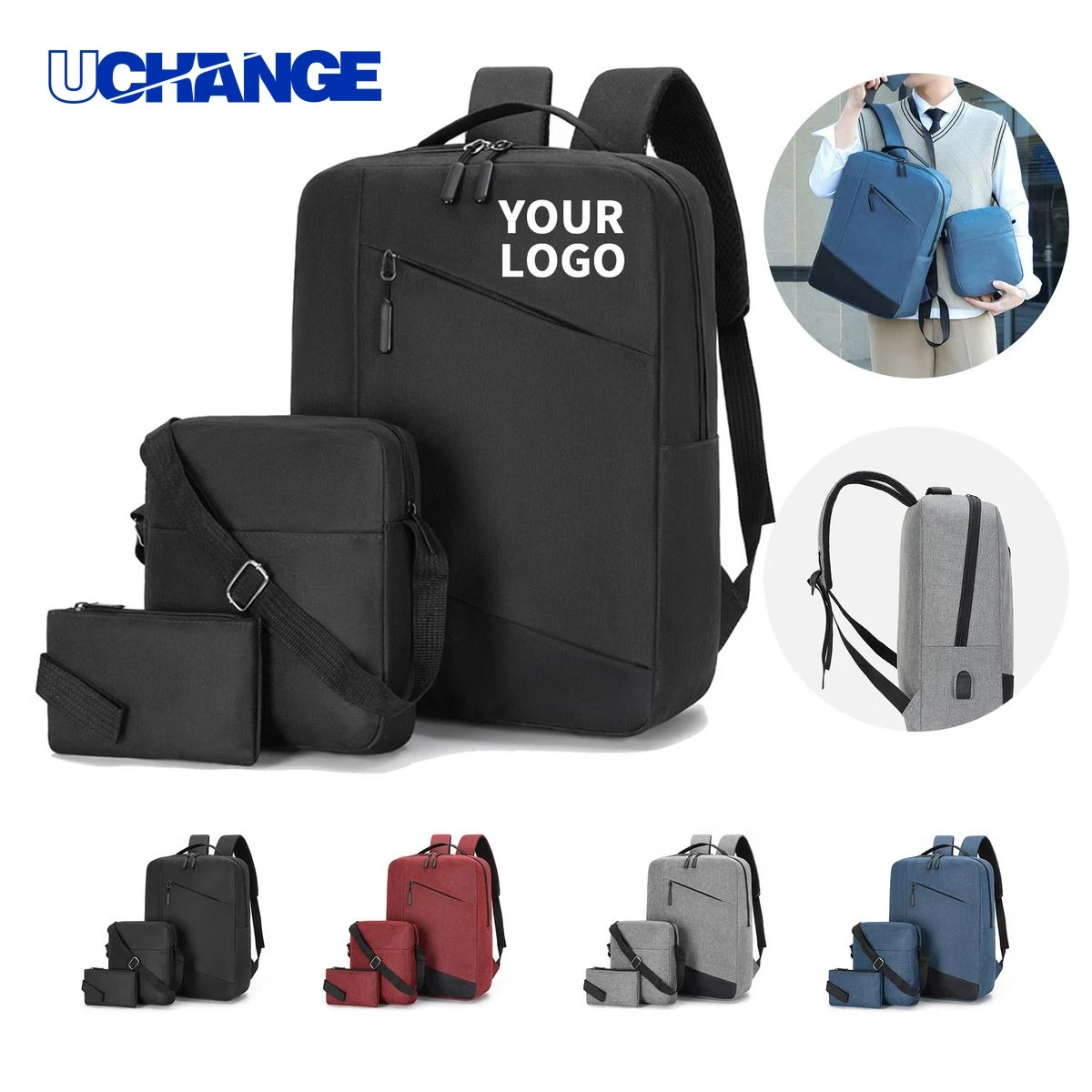 Backpack Set Organizer Three Piece with Crossbody and Pouch 1