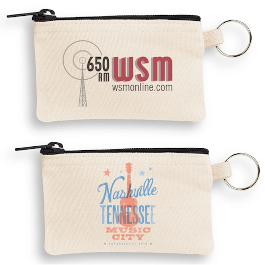 Canvas Key Ring Pouch with Black Zipper 1