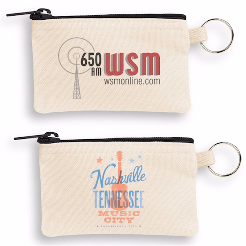 Canvas Key Ring Pouch with Black Zipper