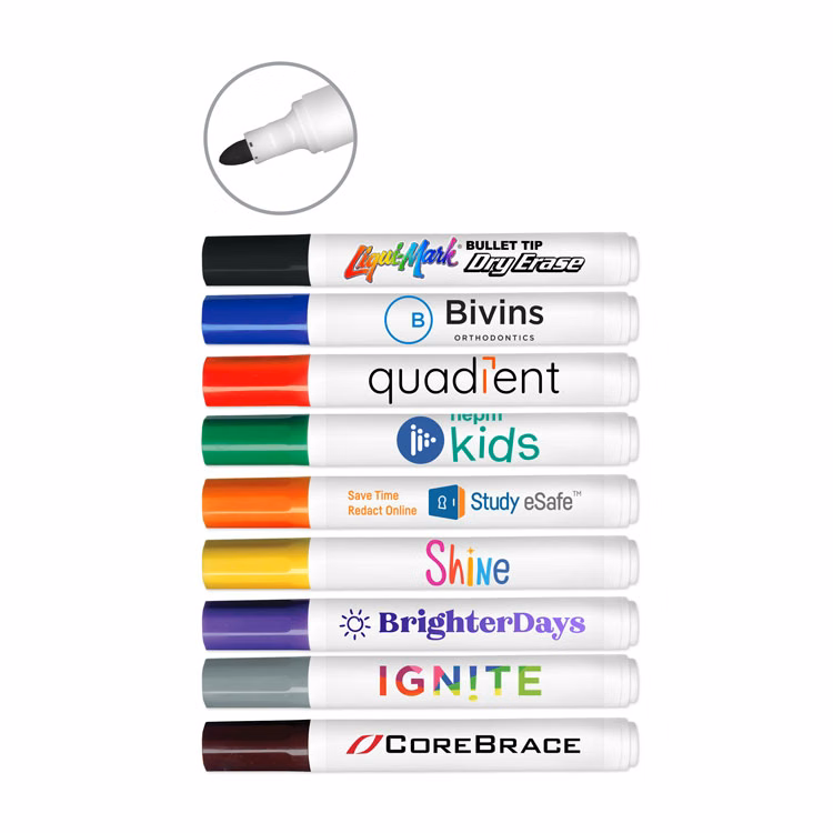 Dry Erase Bullet Tip Marker with Full Color Decal - USA Union Made