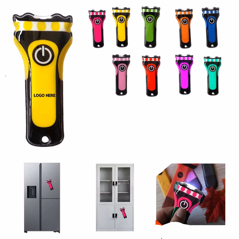 PVC Flashlight Keychain Light with Refrigerator Magnet
