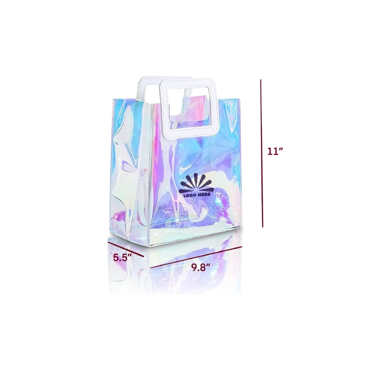 Hologram Mini Tote Bag Moq 20Pcs, custom tote bag with logo imprint 1