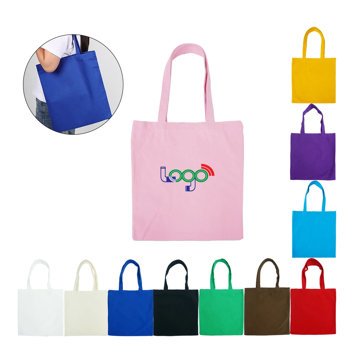Eco-Friendly Portable Canvas Tote Bag, custom tote bag with logo imprint 1