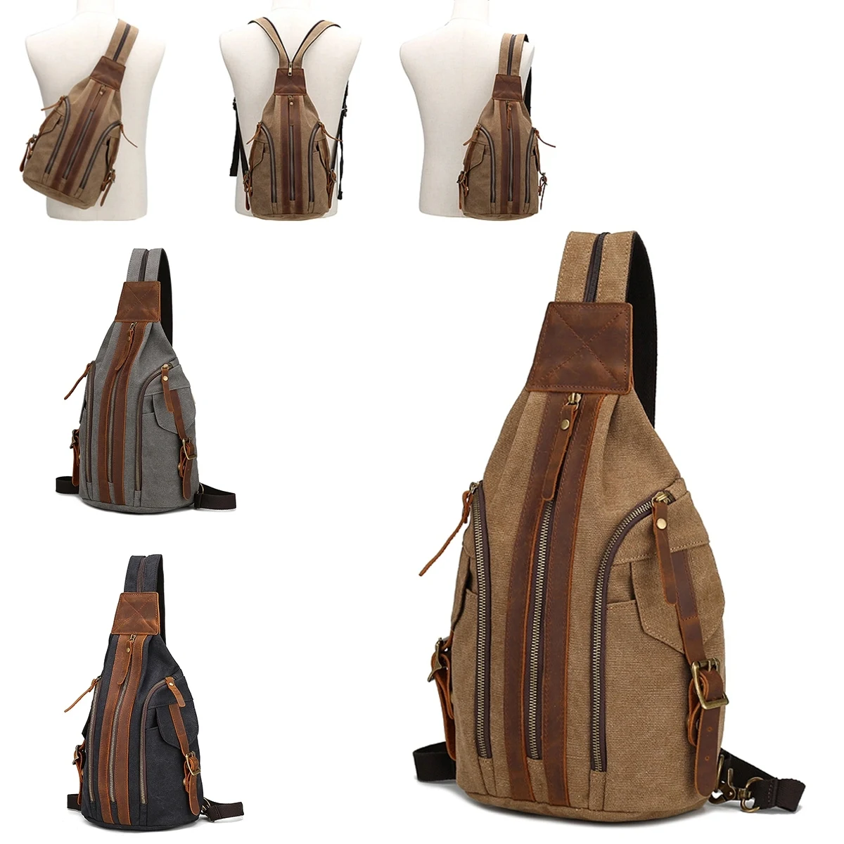 Multifunctional Canvas Shoulder Ccross Body Bag 1