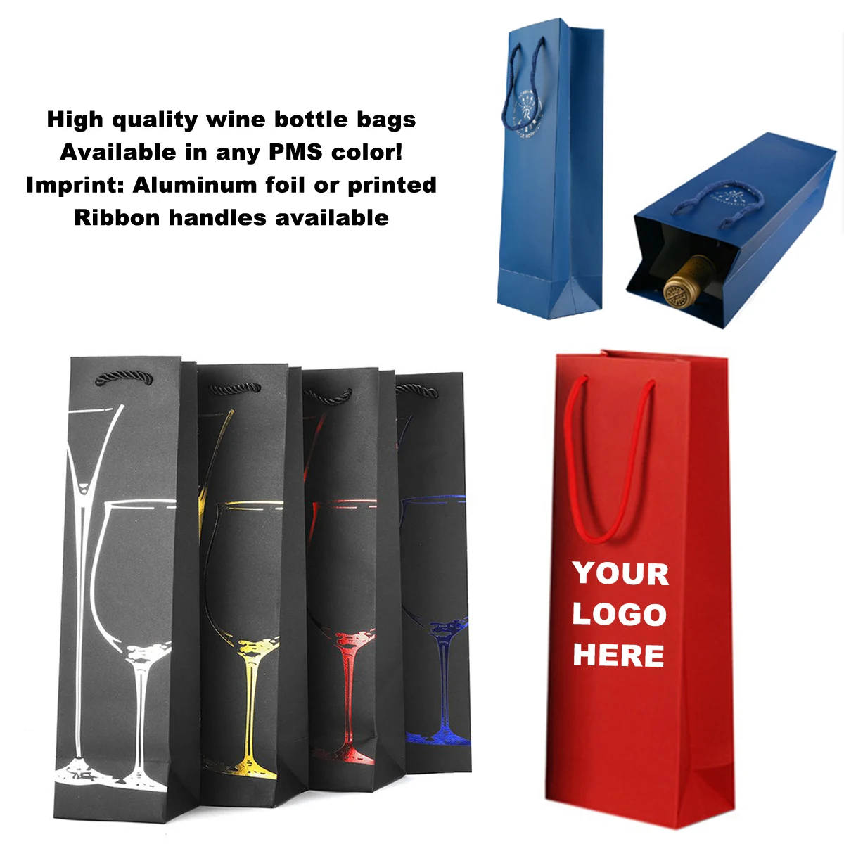 European Heavy Wine Paper Bag - Matte Laminated 1