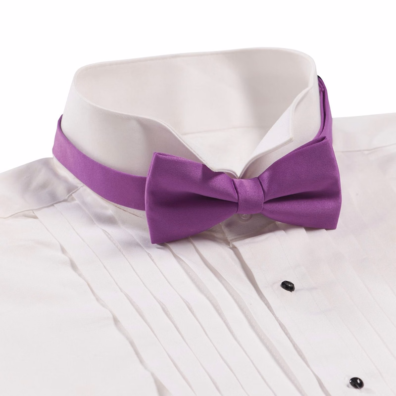 Violet Solid Color Bow Tie - Adjustable Band